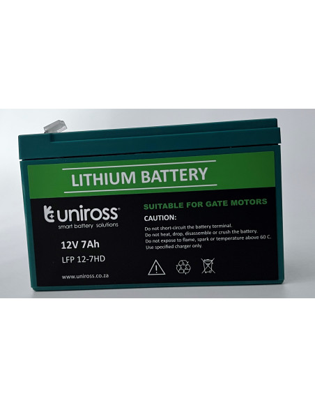 Uniross 12.8V 7Ah (89.6Wh) High Draw LiFEPO4&nbsp; Battery | UR-BAT-LiFePO4-12-7HD