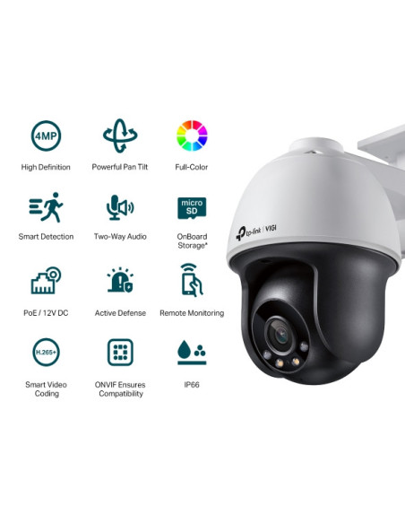 TP-Link VIGI 4MP Full Colour Pan/Tilt IP Camera | VIGI C540
