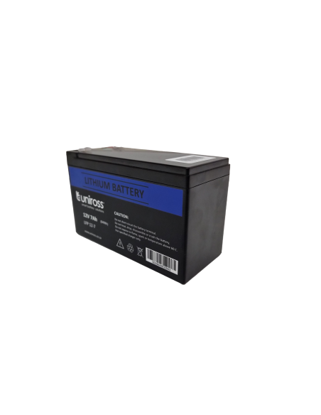 Uniross 12.8V 7Ah (89.6Wh) LiFEPO4 Battery | UR-BAT-LiFePO4-12-7