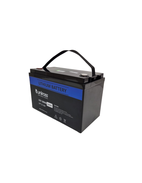 Uniross 12.8V 100Ah (1.28kWh) LiFEPO4 Battery | UR-BAT-LiFePO4-12-100