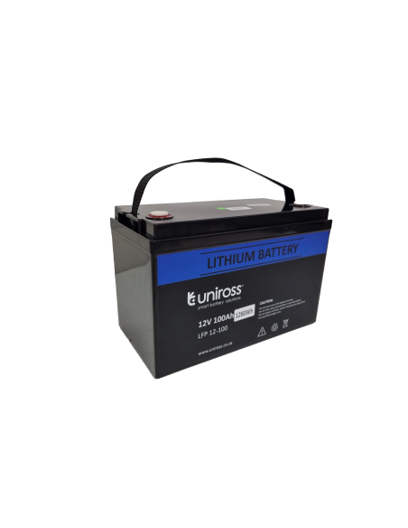 Uniross 12.8V 100Ah (1.28kWh) LiFEPO4 Battery | UR-BAT-LiFePO4-12-100