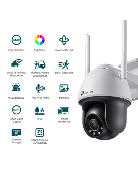 TP-Link VIGI 4MP Full Colour Wi-Fi Pan/Tilt Network Camera TP-Link VIGI 4MP Full Colour Wi-Fi Pan/Tilt Network Camera