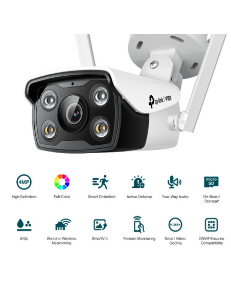 TP-Link VIGI 4MP Outdoor Full-Color WiFi Bullet Camera | VIGI C340-W TP-Link VIGI 4MP Outdoor Full-Color WiFi Bullet Camera | VIGI C340-W
