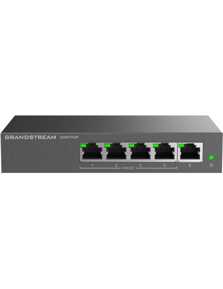 Grandstream Enterprise 5 port Unmanaged GbE PoE Switch - 60W | GWN7700P
