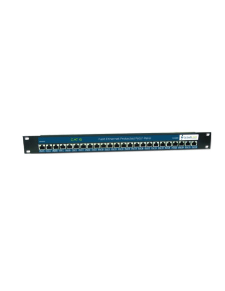 Clear Line 24 Port Gigabit Rackmount PoE Surge Arrestor CAT 6 Patch Panel