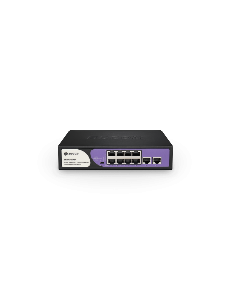 BDCOM 8-Port 100M Unmanaged PoE Switch (8-Port PoE + 2-Port 100M RJ45) 90W PoE Budget