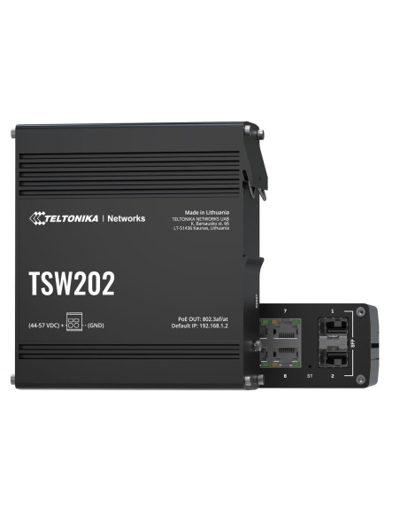 Teltonika 8-Port Industrial Managed PoE+ Switch | TSW202 Teltonika 8-Port Industrial Managed PoE+ Switch | TSW202