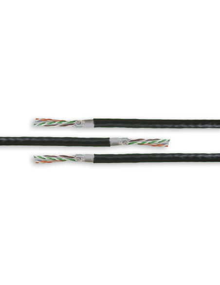 Acconet CAT6 UV Outdoor Ethernet Cable 100m Black CCA SF/TP Pull Box| CAT6-100-U