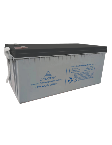 Acconet 12V AGM 200Ah Deep Cycle Battery | AC-BAT-VRLA-12V200AH