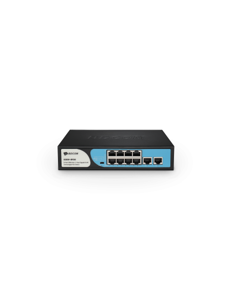 BDCOM 8-Port 100M PoE Switch (8-Port 100M PoE + 2-Port GE RJ45) 90W PoE Budget