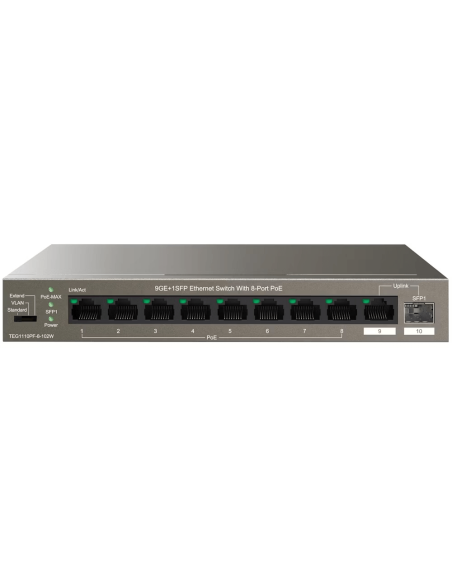 Tenda 8-Port Gigabit PoE Desktop Switch | TEG1110PF-8-120W