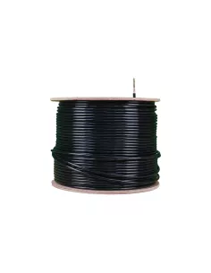 Essential CAT6 UV Outdoor Ethernet Cable 305m Black Solid Copper SF/TP Pull Box | CAT6U-305-SC-GEN