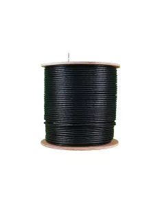 Essential CAT6 UV Outdoor Ethernet Cable 500m Black Solid Copper SF/TP Roll | CAT6U-500-SC-GEN