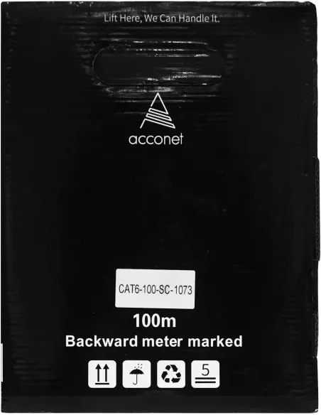 Acconet CAT6 Indoor Ethernet Cable 100m White Solid Copper UTP Pull Box | CAT6-100-SC