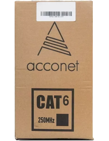 Acconet CAT6 UV Outdoor Ethernet Cable 100m Black Solid Core SF/TP Pull Box | CAT6U-100-SC Acconet CAT6 UV Outdoor Ethernet Cable 100m Black Solid Core SF/TP Pull Box | CAT6U-100-SC