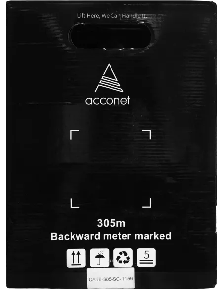 Acconet CAT6 Indoor Ethernet Cable 305m White Solid Copper UTP Pull Box | CAT6-305-SC
