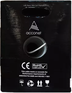 Acconet CAT6 Indoor Ethernet Cable 305m White Solid Copper UTP Pull Box | CAT6-305-SC 2