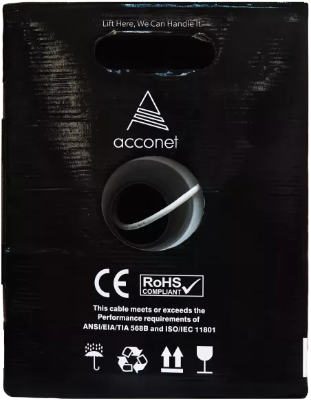Acconet CAT6 Indoor Ethernet Cable 305m White Solid Copper UTP Pull Box | CAT6-305-SC