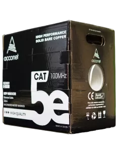 Acconet CAT5e Indoor Ethernet Cable 305m White Solid Copper UTP Pull Box | CAT5-305-SC