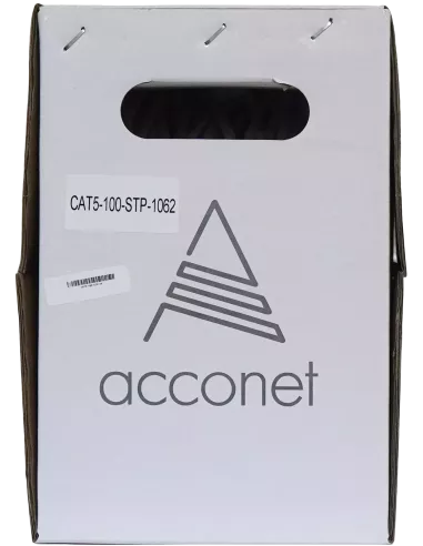 Acconet CAT5e Indoor Ethernet Cable 100m White Solid Copper STP Pull Box | CAT5-100-SC-STP Acconet CAT5e Indoor Ethernet Cable 100m White Solid Copper STP Pull Box | CAT5-100-SC-STP
