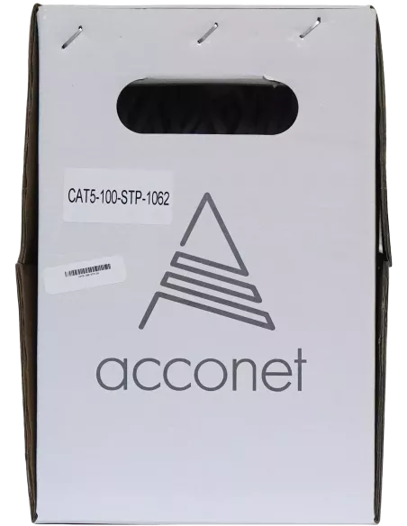 Acconet CAT5e Indoor Ethernet Cable 100m White Solid Copper STP Pull Box | CAT5-100-SC-STP Acconet CAT5e Indoor Ethernet Cable 100m White Solid Copper STP Pull Box | CAT5-100-SC-STP