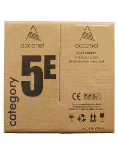 Acconet CAT5 UV Outdoor Ethernet Cable 100m Black Solid Copper SF/TP Pull Box | CAT5U-100-SC