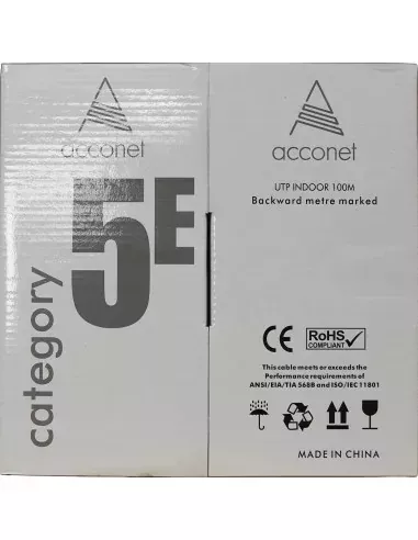 Acconet CAT5 UV Outdoor Ethernet Cable 100m Black CCA SF/TP Pull Box | CAT5U-100