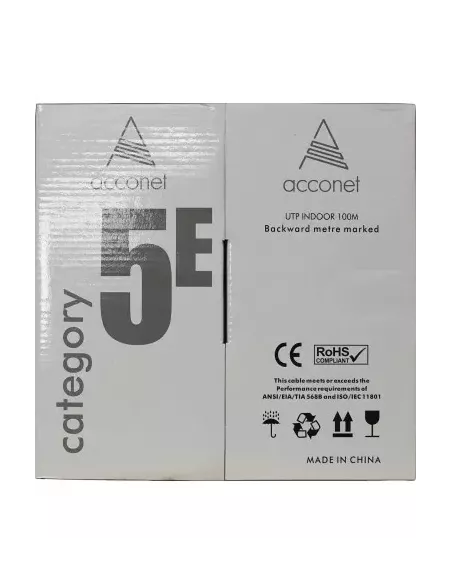 Acconet CAT5 UV Outdoor Ethernet Cable 100m Black CCA SF/TP Pull Box | CAT5U-100