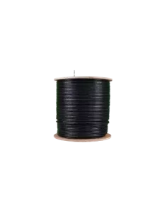 Essential CAT5 UV Outdoor Ethernet Cable 500m Black Solid Copper SF/TP Roll | CAT5U-500-GEN-SC