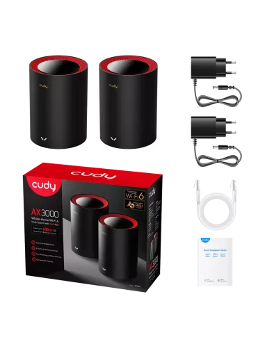 Cudy Dual Band 3000Mbps WiFi 6 Multi-Gigabit Mesh 2-Pack | M3000 (2-Pack) Cudy Dual Band 3000Mbps WiFi 6 Multi-Gigabit Mesh 2-Pack | M3000 (2-Pack)