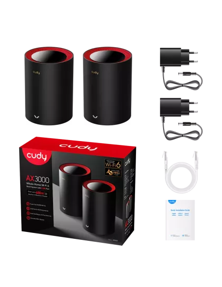 Cudy Dual Band 3000Mbps WiFi 6 Multi-Gigabit Mesh 2-Pack | M3000 (2-Pack)