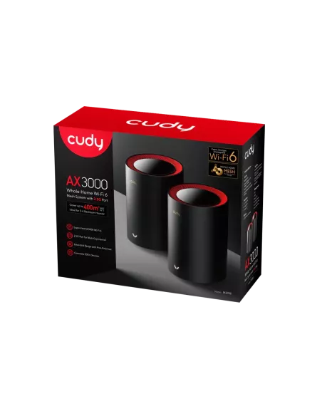 Cudy Dual Band 3000Mbps WiFi 6 Multi-Gigabit Mesh 2-Pack | M3000 (2-Pack)