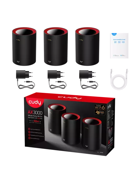 Cudy Dual Band 3000Mbps WiFi 6 Multi-Gigabit Mesh 3-Pack | M3000 (3-Pack)