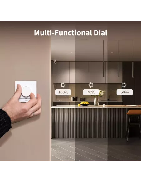 Aqara Dimmer Switch H2 EU 2 in 1 With Neutral & No Neutral (Gray) | AQ-CTRL-DIM-SW-WALL-G