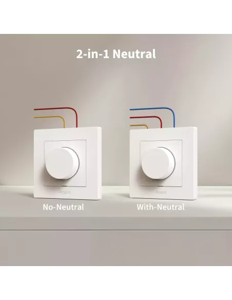 Aqara Dimmer Switch H2 EU 2 in 1 With Neutral & No Neutral (Gray) | AQ-CTRL-DIM-SW-WALL-G