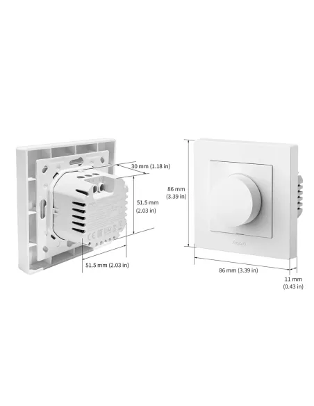 Aqara Dimmer Switch H2 EU 2 in 1 With Neutral & No Neutral (White) | AQ-CTRL-DIM-SW-WALL-W Aqara Dimmer Switch H2 EU 2 in 1 With Neutral & No Neutral (White) | AQ-CTRL-DIM-SW-WALL-W