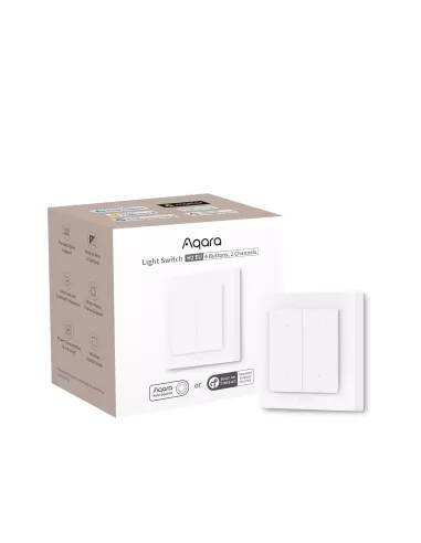 Aqara Light Switch H2 EU - 2 in 1 With Neutral & No Neutral (4 Buttons, 2 Channels) | AQ-CTRL-SW4-WALL Aqara Light Switch H2 EU - 2 in 1 With Neutral & No Neutral (4 Buttons, 2 Channels) | AQ-CTRL-SW4-WALL