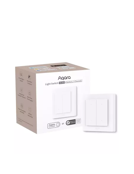 Aqara Light Switch H2 EU - 2 in 1 With Neutral & No Neutral (4 Buttons, 2 Channels) | AQ-CTRL-SW4-WALL