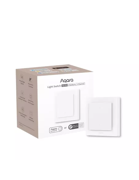 Aqara Light Switch H2 EU - 2 in 1 With Neutral & No Neutral (2 Buttons, 1 Channel) | AQ-CTRL-SW2-WALL Aqara Light Switch H2 EU - 2 in 1 With Neutral & No Neutral (2 Buttons, 1 Channel) | AQ-CTRL-SW2-WALL