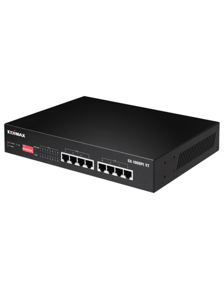 Edimax 8 Port, Unmanaged, Long Range, Gigabit PoE+ Switch with DIP Switch