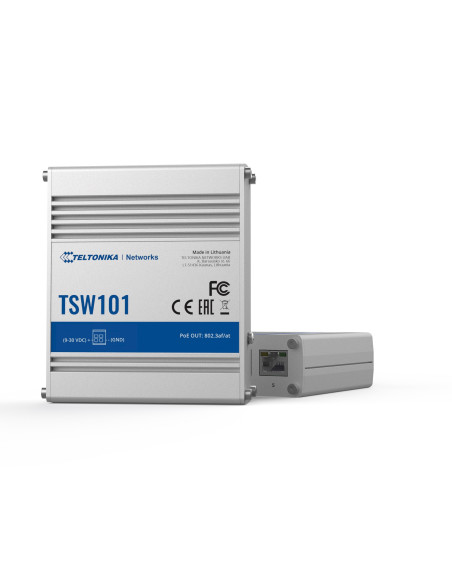 Teltonika 5-Port Gigabit Automotive PoE+ Switch | TSW101
